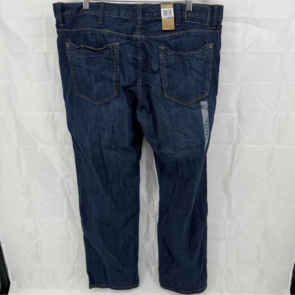 DKNY Jean Men's Size 38 x 30 Straight Fit Denim Pants‎ Dark Wash Blue Denim